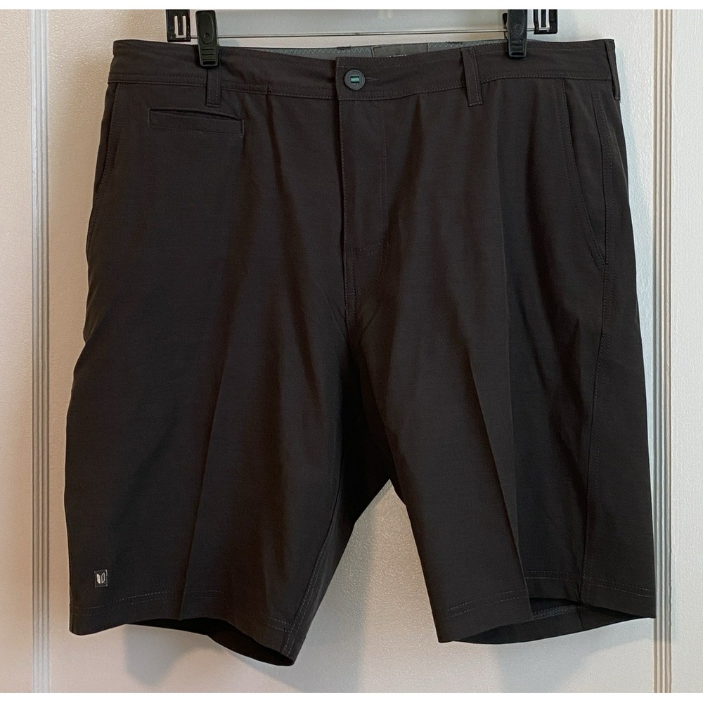 Linksoul Boardwalker Shorts Mens 35 "Black" Charcoal Gray Board Golf Performance